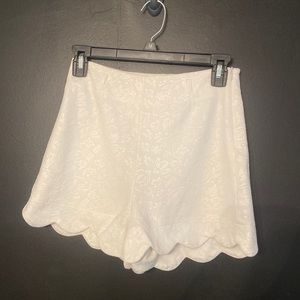 White floral shorts